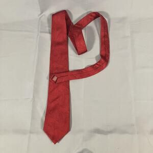 Chaps‎ Tie Mens Red Paisley 100% Silk Formal Dress Necktie Hand Made Classic